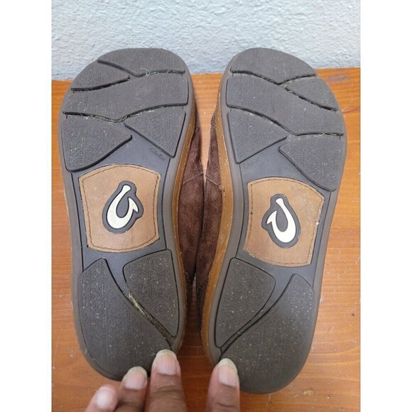 Olukai Men's Brown Suede Leather Slip-On Loafers Size 8.5 - Picture 8 of 9